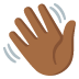 👋🏾 waving hand: medium-dark skin tone display on Google